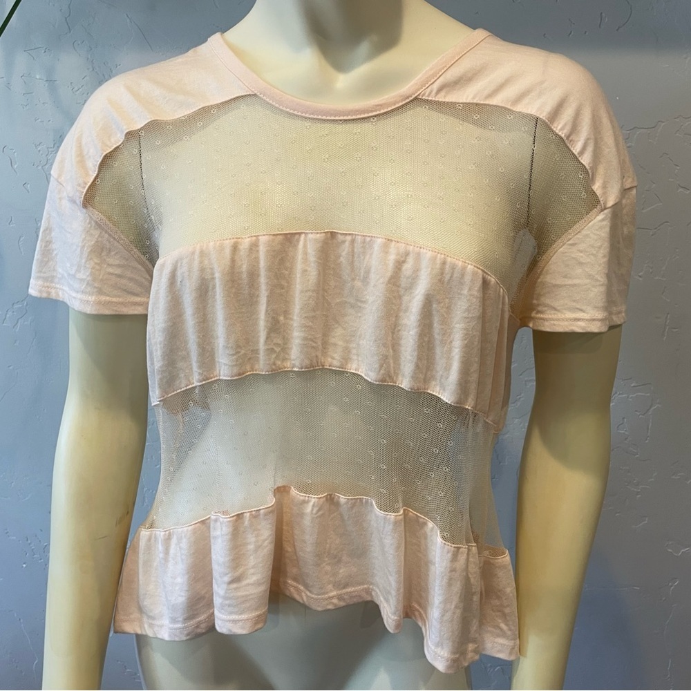 Women’s O’Neill Sheer Pink Ruffle Top size small
